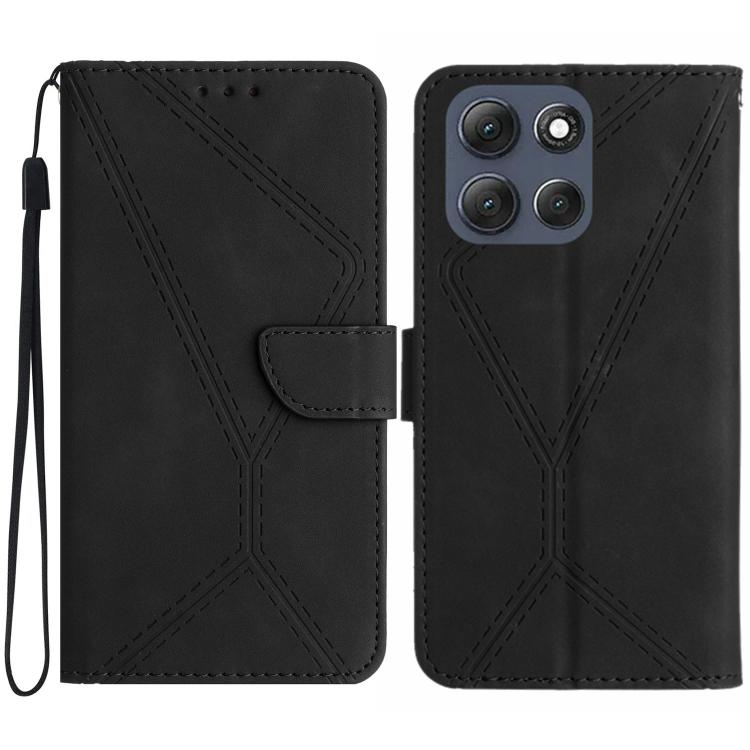 For Motorola Moto G56 5G Stitching Embossed Leather Phone Case(Black) - free shipping - PMC TechLife - Order now!