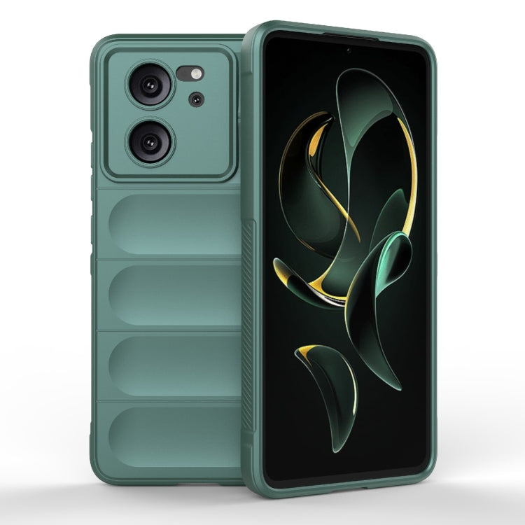 For Xiaomi Redmi K60 Ultra Magic Shield TPU + Flannel Phone Case(Dark Green) - Redmi K60 Ultra Cases by PMC TechLife | Online Shopping South Africa | PMC TechLife | Buy Now Pay Later Mobicred