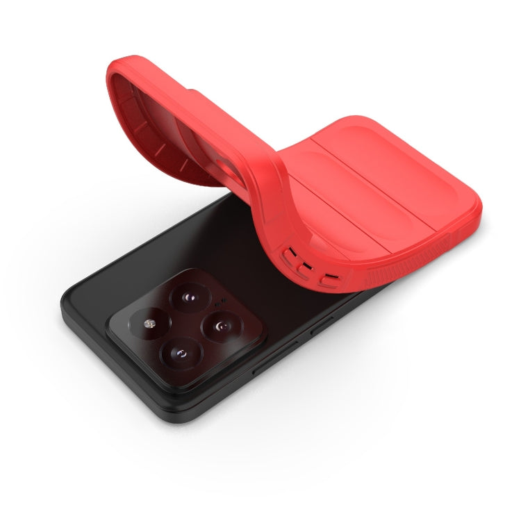 For Xiaomi 14 5G Magic Shield TPU + Flannel Phone Case(Wine Red) - 14 Cases by PMC TechLife | Online Shopping South Africa | PMC TechLife | Buy Now Pay Later Mobicred