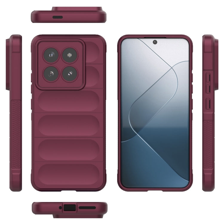 For Xiaomi 14 Pro 5G Magic Shield TPU + Flannel Phone Case(Wine Red) - 14 Pro Cases by PMC TechLife | Online Shopping South Africa | PMC TechLife | Buy Now Pay Later Mobicred