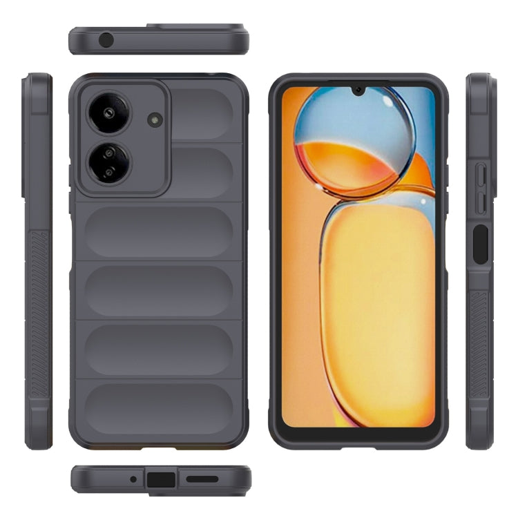 For Xiaomi Redmi 13C 4G Global Magic Shield TPU + Flannel Phone Case(Dark Grey) - 13C Cases by PMC TechLife | Online Shopping South Africa | PMC TechLife | Buy Now Pay Later Mobicred