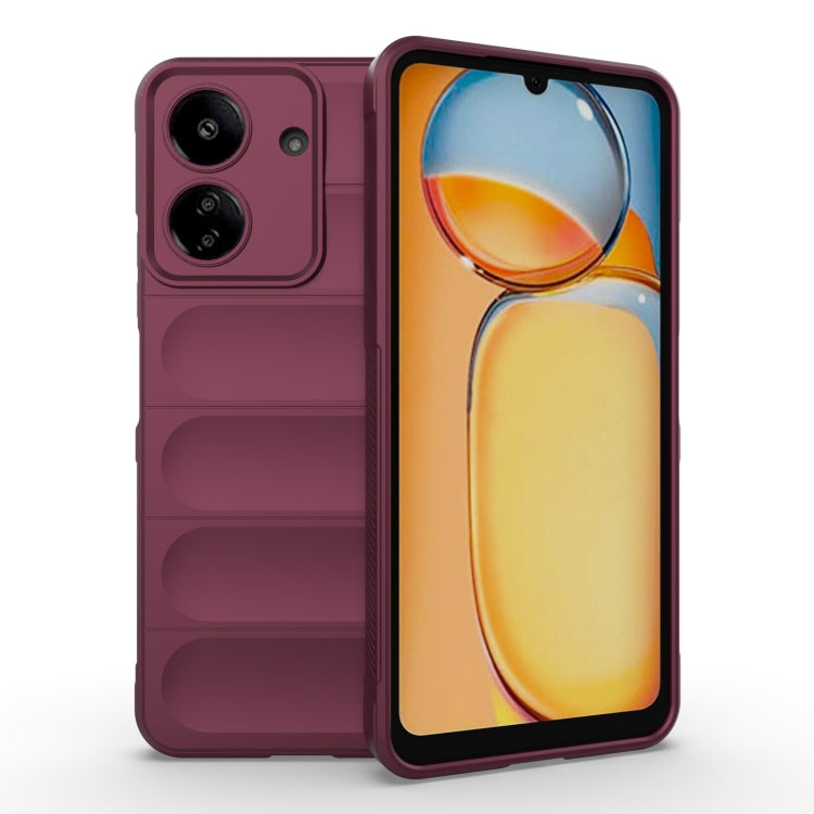 For Xiaomi Redmi 13C 4G Global Magic Shield TPU + Flannel Phone Case(Wine Red) - free shipping - PMC TechLife - Order now!