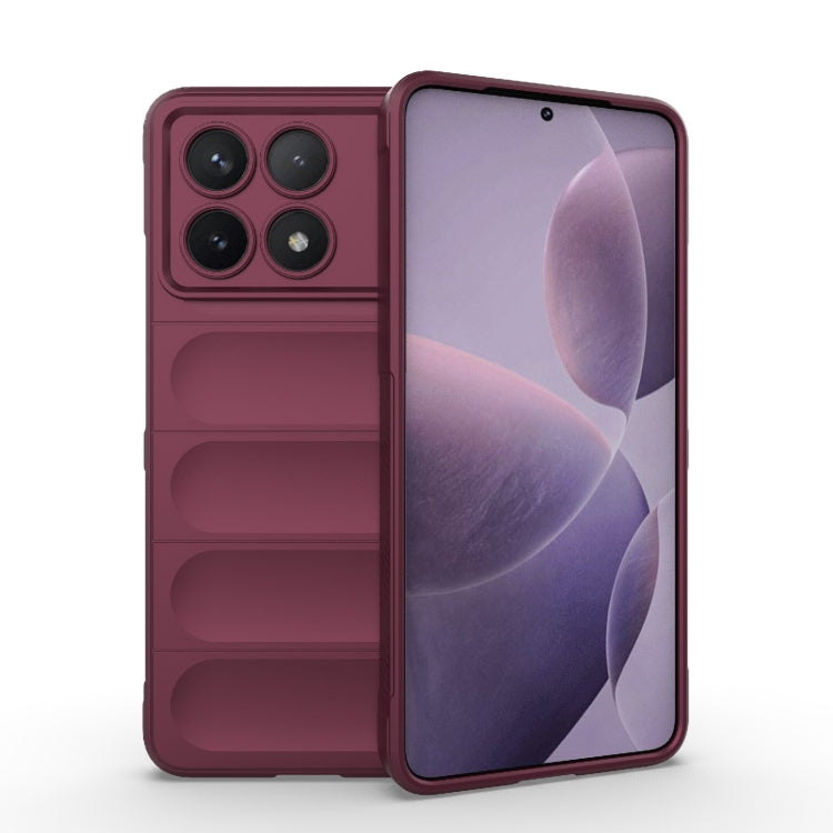 For Xiaomi Redmi K70 / K70 Pro 5G Magic Shield TPU + Flannel Phone Case(Wine Red) - K70 Pro Cases by PMC TechLife | Online Shopping South Africa | PMC TechLife | Buy Now Pay Later Mobicred