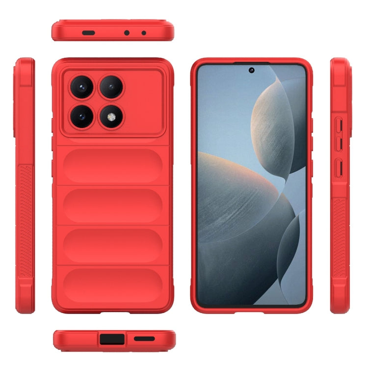 For Xiaomi Redmi K70E 5G Magic Shield TPU + Flannel Phone Case(Red) - K70E Cases by PMC TechLife | Online Shopping South Africa | PMC TechLife | Buy Now Pay Later Mobicred