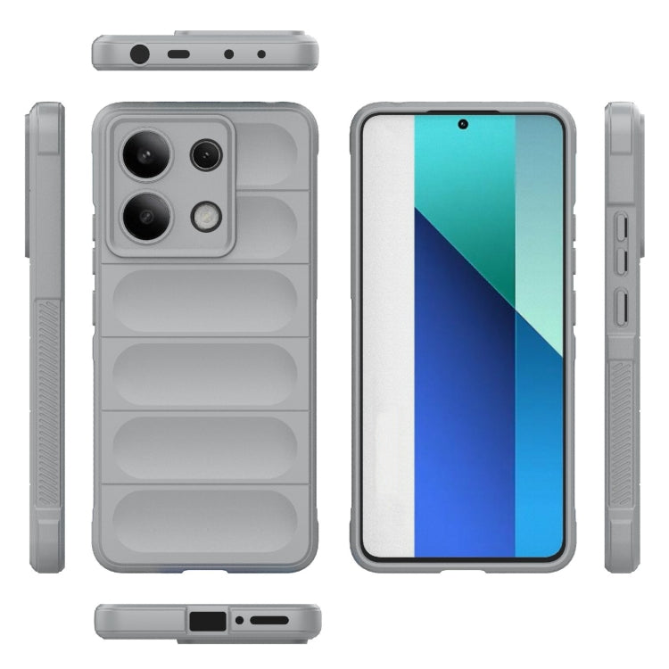 For Xiaomi Redmi Note 13 4G Global Magic Shield TPU + Flannel Phone Case(Grey) - Note 13 Cases by PMC TechLife | Online Shopping South Africa | PMC TechLife | Buy Now Pay Later Mobicred