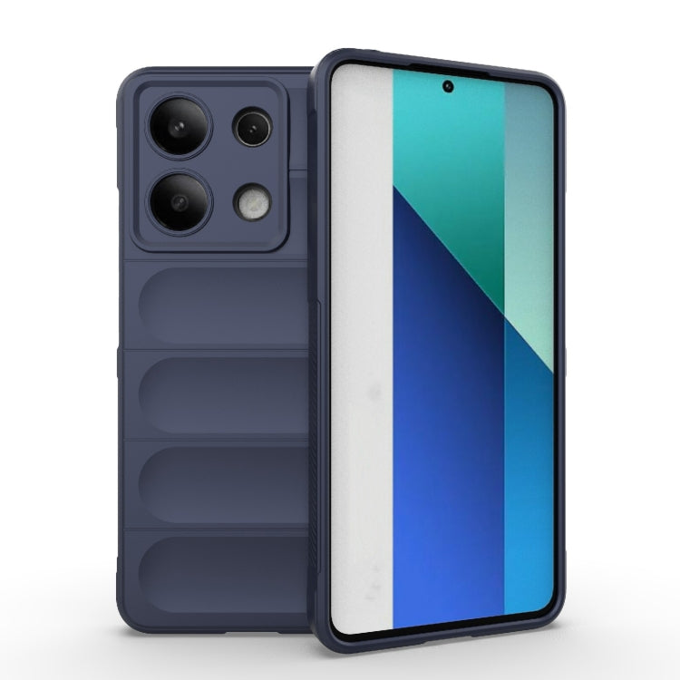 For Xiaomi Redmi Note 13 4G Global Magic Shield TPU + Flannel Phone Case(Dark Blue) - Note 13 Cases by PMC TechLife | Online Shopping South Africa | PMC TechLife | Buy Now Pay Later Mobicred