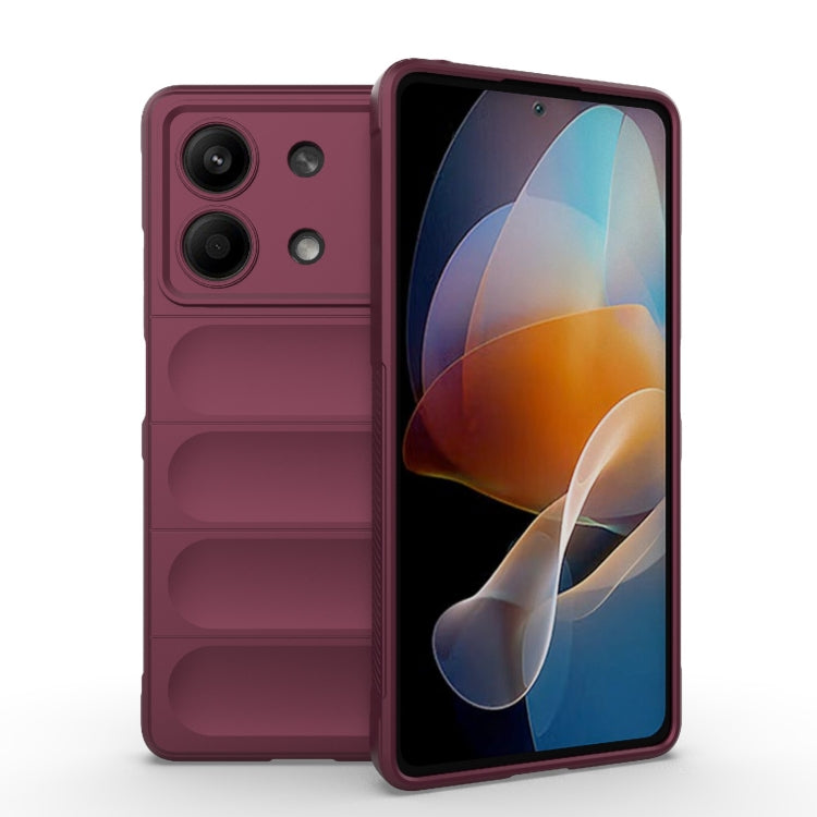 For Xiaomi Redmi Note 13R Pro 5G Magic Shield TPU + Flannel Phone Case(Wine Red) - Xiaomi Cases by PMC TechLife | Online Shopping South Africa | PMC TechLife | Buy Now Pay Later Mobicred