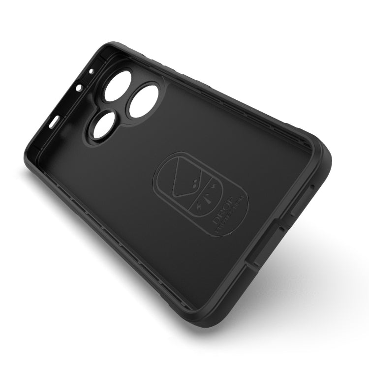 For Xiaomi Redmi Turbo 3 5G Magic Shield TPU + Flannel Phone Case(Grey) - Xiaomi Cases by PMC TechLife | Online Shopping South Africa | PMC TechLife | Buy Now Pay Later Mobicred
