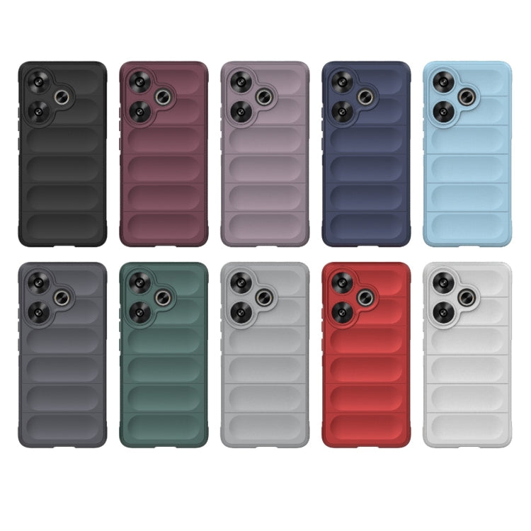 For Xiaomi Redmi Turbo 3 5G Magic Shield TPU + Flannel Phone Case(Dark Green) - Xiaomi Cases by PMC TechLife | Online Shopping South Africa | PMC TechLife | Buy Now Pay Later Mobicred