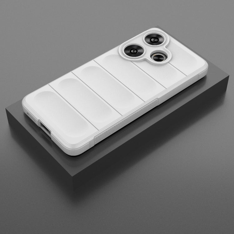 For Xiaomi Redmi Turbo 3 5G Magic Shield TPU + Flannel Phone Case(White) - Xiaomi Cases by PMC TechLife | Online Shopping South Africa | PMC TechLife | Buy Now Pay Later Mobicred