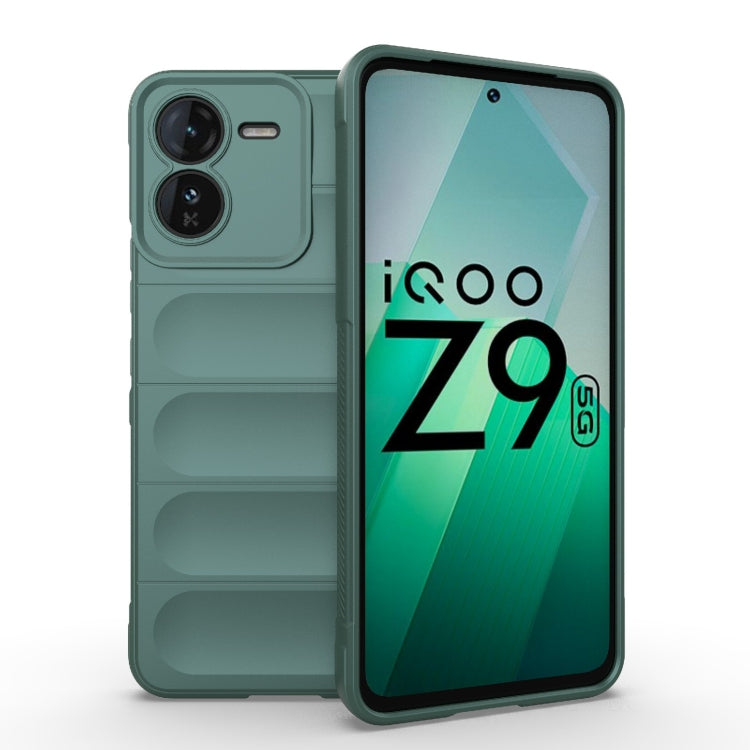 For vivo iQOO Z9 5G Magic Shield TPU + Flannel Phone Case(Dark Green) - vivo Cases by PMC TechLife | Online Shopping South Africa | PMC TechLife