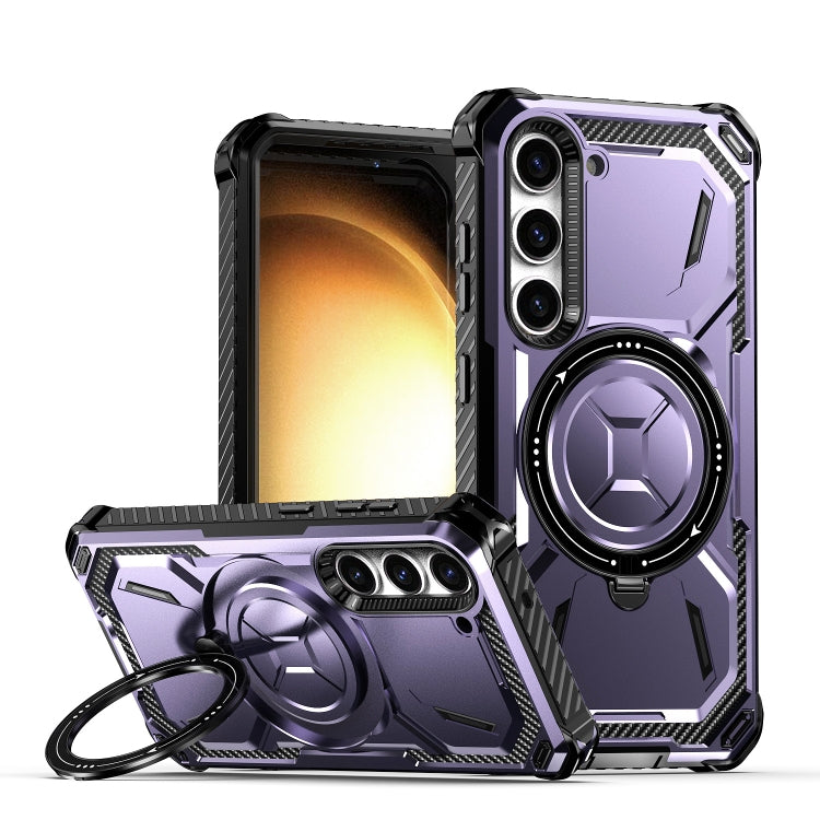 For Samsung Galaxy S24 5G Armor Series Holder Phone Case(Light Purple) - Galaxy S24 5G Cases by PMC TechLife | Online Shopping South Africa | PMC TechLife