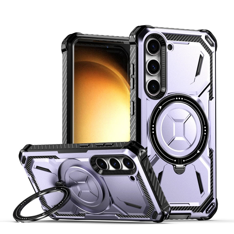 For Samsung Galaxy S24+ 5G Armor Series Holder Phone Case(Light Purple) - Galaxy S24+ 5G Cases by PMC TechLife | Online Shopping South Africa | PMC TechLife