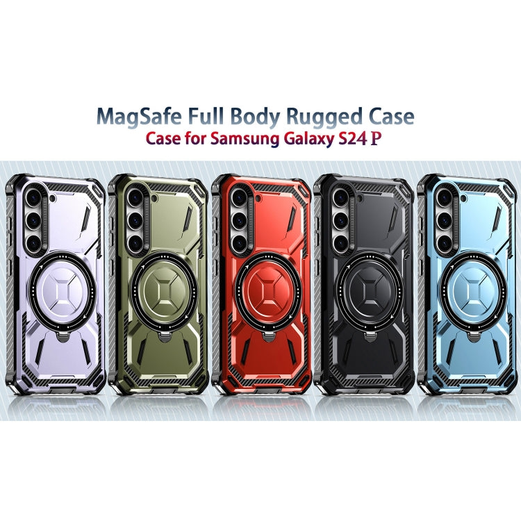 For Samsung Galaxy S24+ 5G Armor Series Holder Phone Case(Light Purple) - Galaxy S24+ 5G Cases by PMC TechLife | Online Shopping South Africa | PMC TechLife