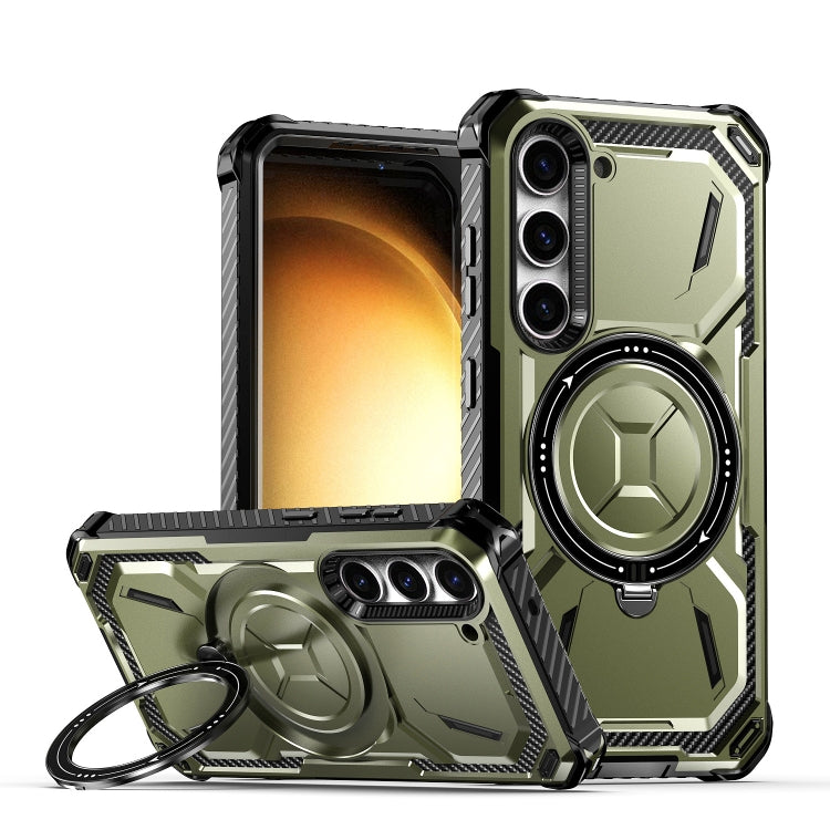 For Samsung Galaxy S24+ 5G Armor Series Holder Phone Case(Army Green) - Galaxy S24+ 5G Cases by PMC TechLife | Online Shopping South Africa | PMC TechLife