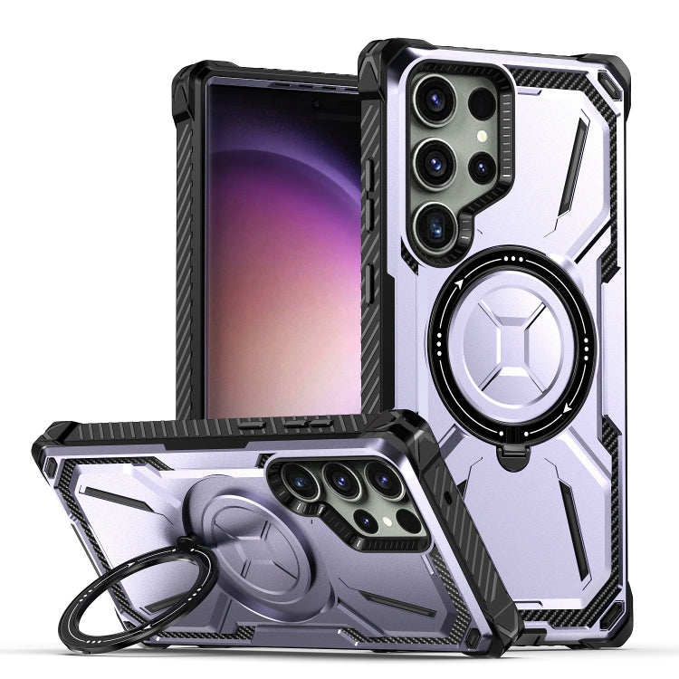 For Samsung Galaxy S24 Ultra 5G Armor Series Holder Phone Case(Light Purple) - Galaxy S24 Ultra 5G Cases by PMC TechLife | Online Shopping South Africa | PMC TechLife
