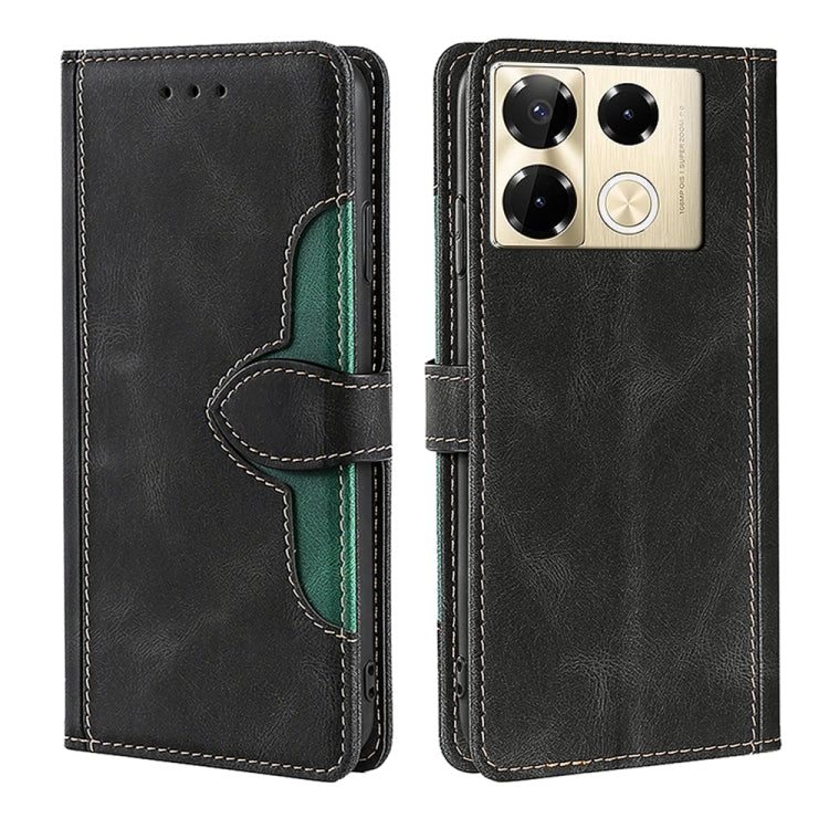 For Infinix Note 40 Pro 4G Skin Feel Magnetic Buckle Leather Phone Case(Black) - Infinix Cases by PMC TechLife | Online Shopping South Africa | PMC TechLife | Buy Now Pay Later Mobicred