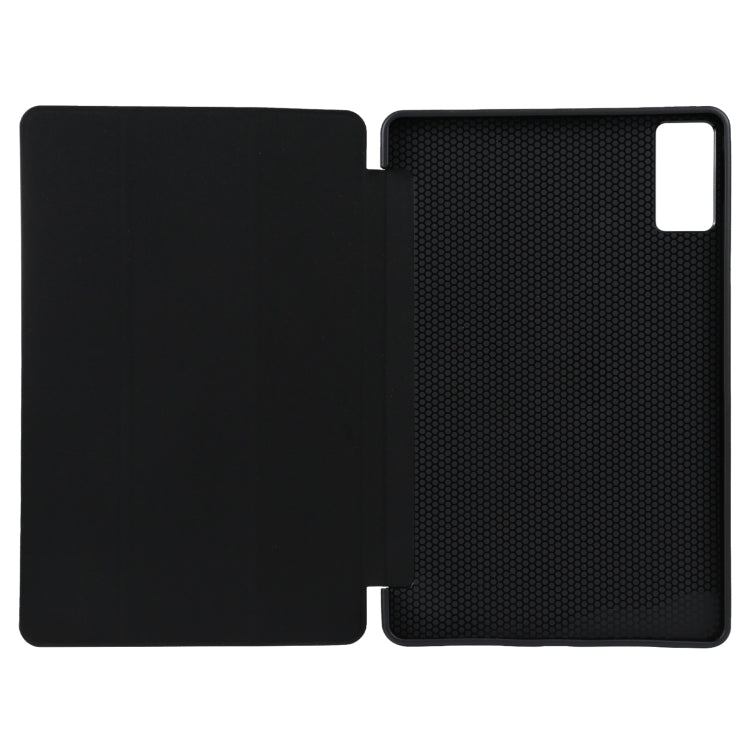For Xiaomi Redmi Pad SE 2023 Three-fold Holder Flip Tablet Leather Case(Black) - More Tablet Cases by PMC TechLife | Online Shopping South Africa | PMC TechLife | Buy Now Pay Later Mobicred