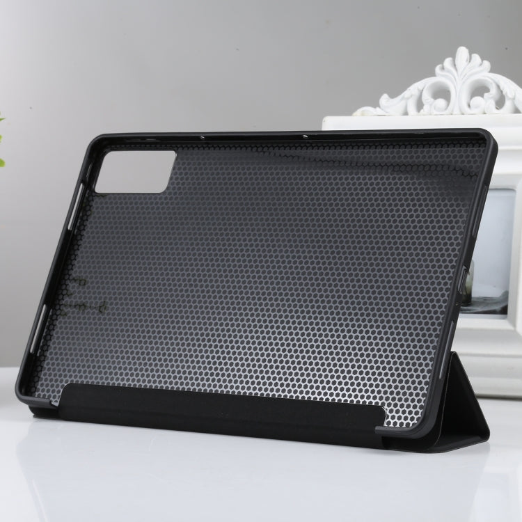 For Xiaomi Redmi Pad SE 2023 Three-fold Holder Flip Tablet Leather Case(Black) - More Tablet Cases by PMC TechLife | Online Shopping South Africa | PMC TechLife | Buy Now Pay Later Mobicred
