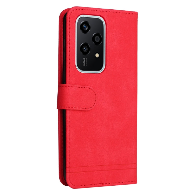 For Honor 200 Lite Global Skin Feel Life Tree Metal Button Leather Phone Case(Red) - Honor Cases by PMC TechLife | Online Shopping South Africa | PMC TechLife | Buy Now Pay Later Mobicred