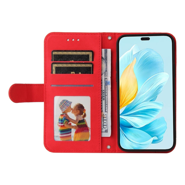 For Honor 200 Lite Global Skin Feel Life Tree Metal Button Leather Phone Case(Red) - Honor Cases by PMC TechLife | Online Shopping South Africa | PMC TechLife | Buy Now Pay Later Mobicred