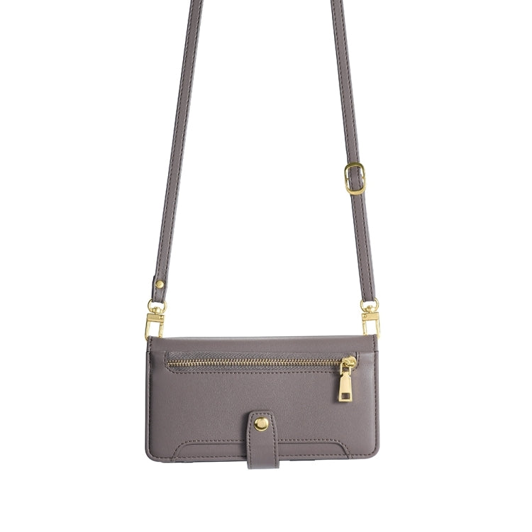 For Nokia C110 4G Lite Sheep Texture Cross-body Zipper Wallet Leather Phone Case(Grey) - Nokia Cases by PMC TechLife | Online Shopping South Africa | PMC TechLife | Buy Now Pay Later Mobicred