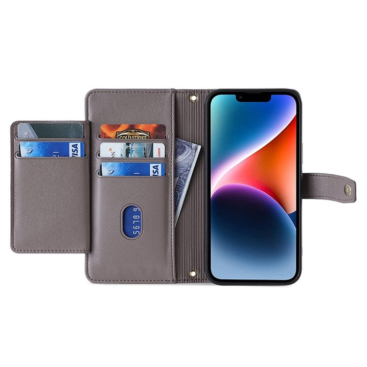 For OnePlus Ace 3V 5G Sheep Texture Cross-body Zipper Wallet Leather Phone Case(Grey) - OnePlus Cases by PMC TechLife | Online Shopping South Africa | PMC TechLife | Buy Now Pay Later Mobicred