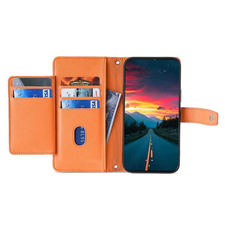 For OnePlus Nord CE 4 Lite 5G Sheep Texture Cross-body Zipper Wallet Leather Phone Case(Orange) - OnePlus Cases by PMC TechLife | Online Shopping South Africa | PMC TechLife | Buy Now Pay Later Mobicred