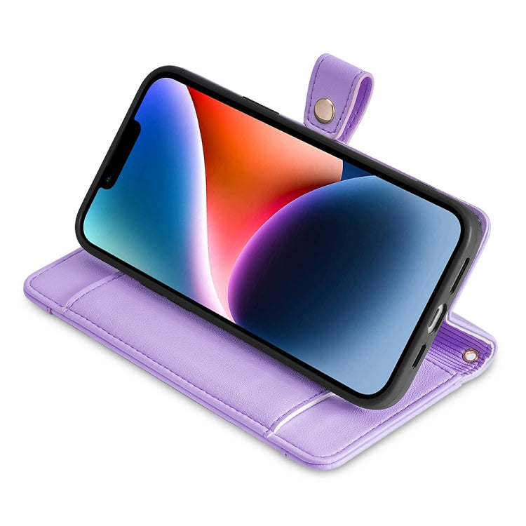 For Huawei nova 11 Pro 4G / 11 Ultra 4G Sheep Texture Cross-body Zipper Wallet Leather Phone Case(Purple) - Huawei Cases by PMC TechLife | Online Shopping South Africa | PMC TechLife | Buy Now Pay Later Mobicred