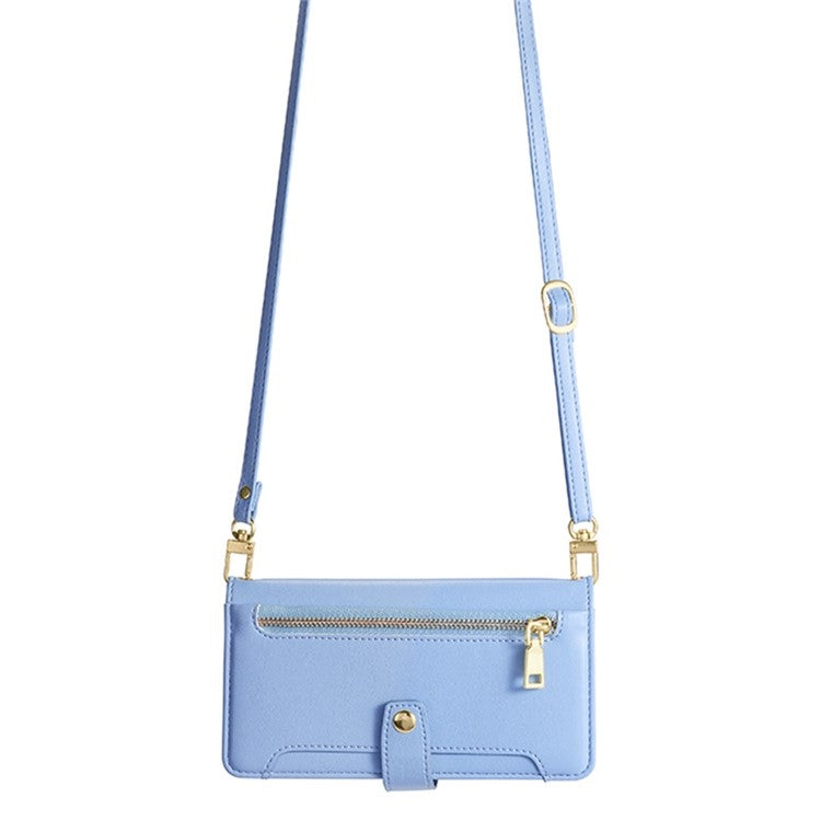 For Huawei nova 12 5G Sheep Texture Cross-body Zipper Wallet Leather Phone Case(Blue) - Huawei Cases by PMC TechLife | Online Shopping South Africa | PMC TechLife | Buy Now Pay Later Mobicred