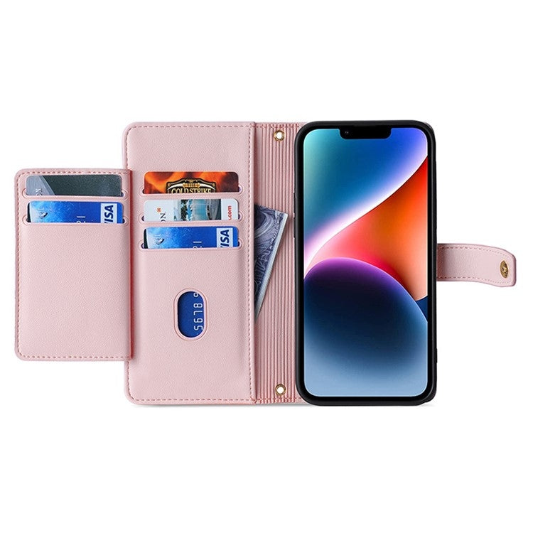 For Huawei nova 12 5G Sheep Texture Cross-body Zipper Wallet Leather Phone Case(Pink) - Huawei Cases by PMC TechLife | Online Shopping South Africa | PMC TechLife | Buy Now Pay Later Mobicred