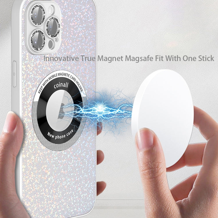 For iPhone 14 Colorful Glitter Magnetic Magsafe TPU + PC Phone Case(Colorful Green) - iPhone 14 Cases by PMC TechLife | Online Shopping South Africa | PMC TechLife