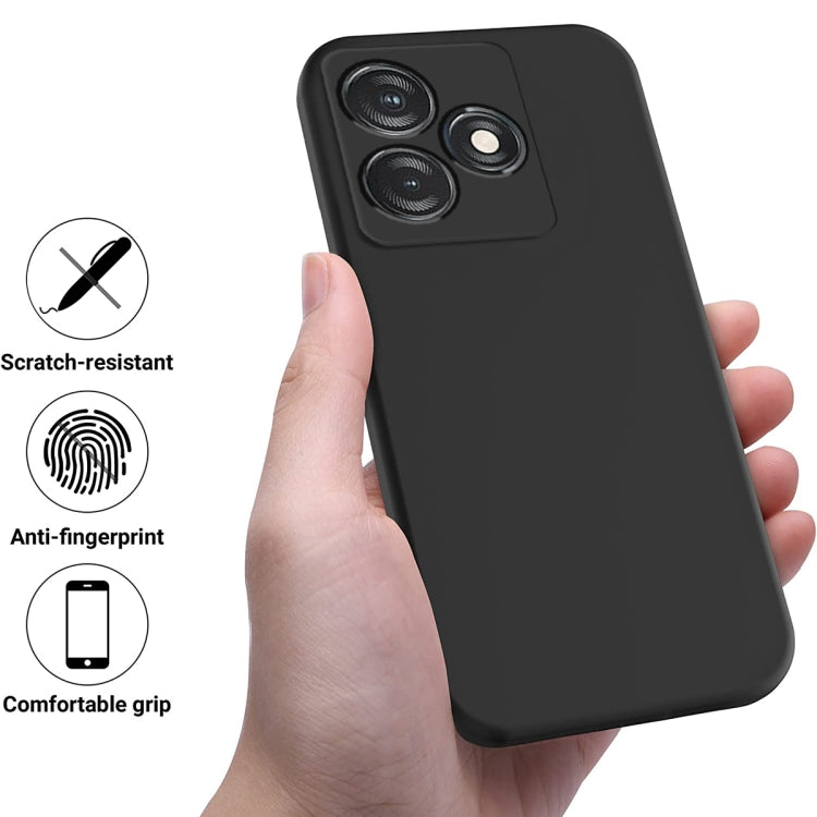 For Tecno Spark 10 4G / 10C 4G Pure Color Liquid Silicone Shockproof Phone Case(Black) - Tecno Cases by PMC TechLife | Online Shopping South Africa | PMC TechLife | Buy Now Pay Later Mobicred
