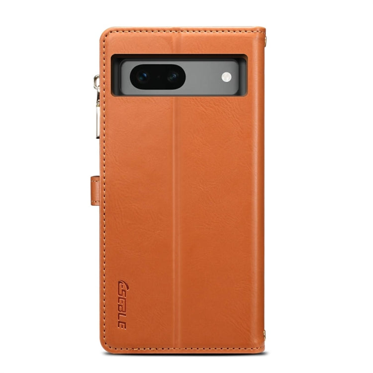For Google Pixel 7a ESEBLE Star Series Lanyard Zipper Wallet RFID Leather Case(Brown) - Google Cases by ESEBLE | Online Shopping South Africa | PMC TechLife | Buy Now Pay Later Mobicred