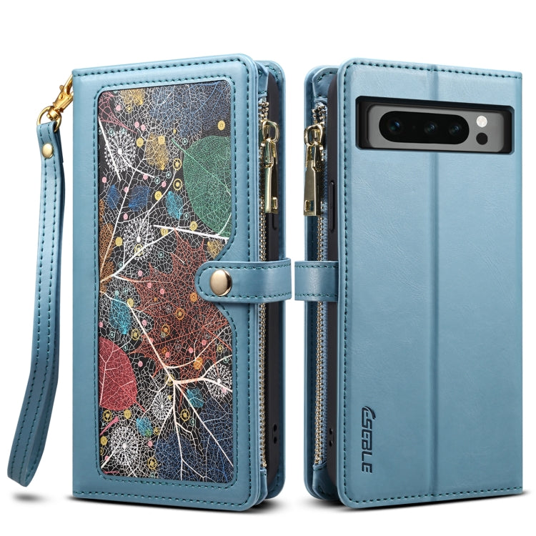 For Google Pixel 8 Pro ESEBLE Star Series Lanyard Zipper Wallet RFID Leather Case(Blue) - Google Cases by ESEBLE | Online Shopping South Africa | PMC TechLife | Buy Now Pay Later Mobicred