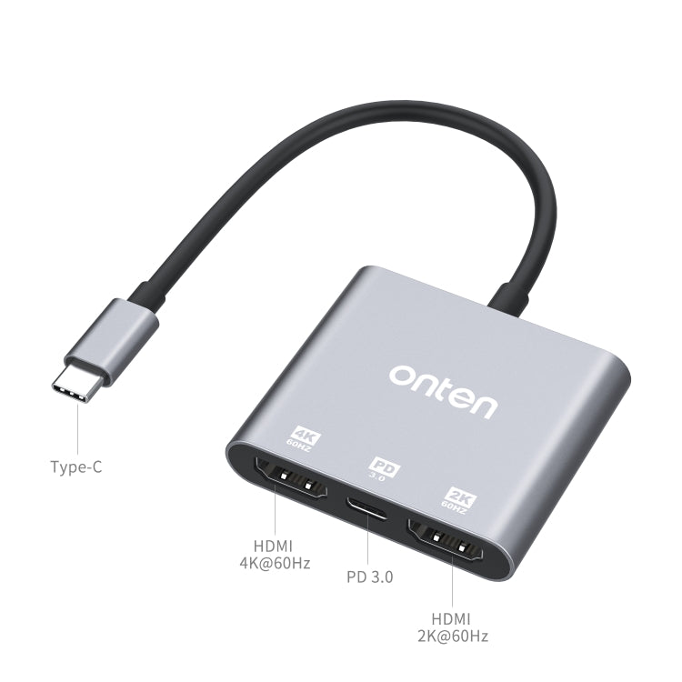Onten 9175S 3 in 1 USB-C / Type-C to HDMI Adapter(Grey) - free shipping - PMC Jewellery - Order now!