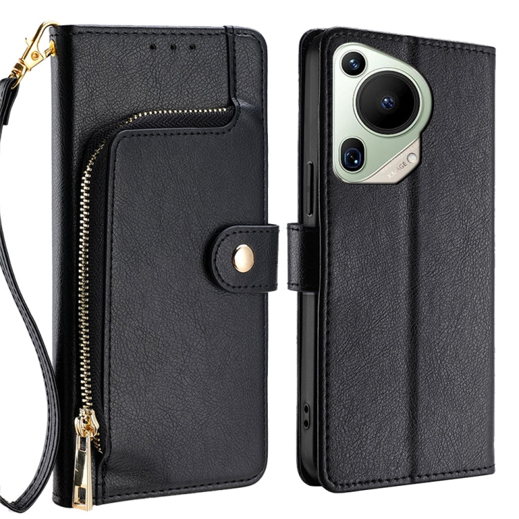 For Huawei Pura 70 Ultra 5G Zipper Bag Leather Phone Case(Black) - free shipping - PMC Jewellery - Order now!