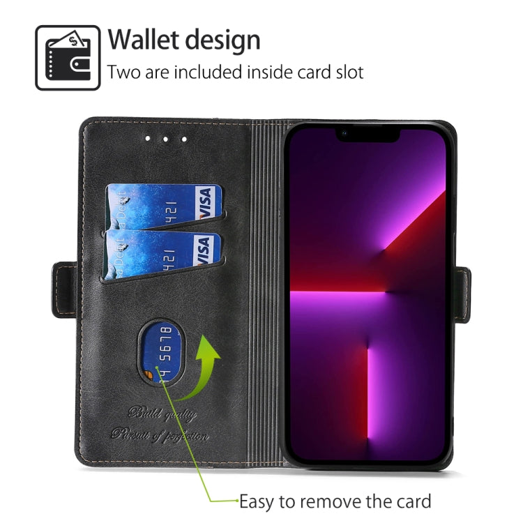 For Huawei Pura 70 Pro / 70 Pro+ 5G Contrast Color Side Buckle Leather Phone Case(Black + Grey) - Huawei Cases by PMC TechLife | Online Shopping South Africa | PMC TechLife | Buy Now Pay Later Mobicred