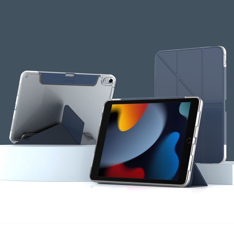 For iPad 10.2 2021 / 2020 / 2019 Mutural Deformation Stand Smart Leather Tablet Case(Dark Blue) - free shipping - PMc TechLife - Order now!