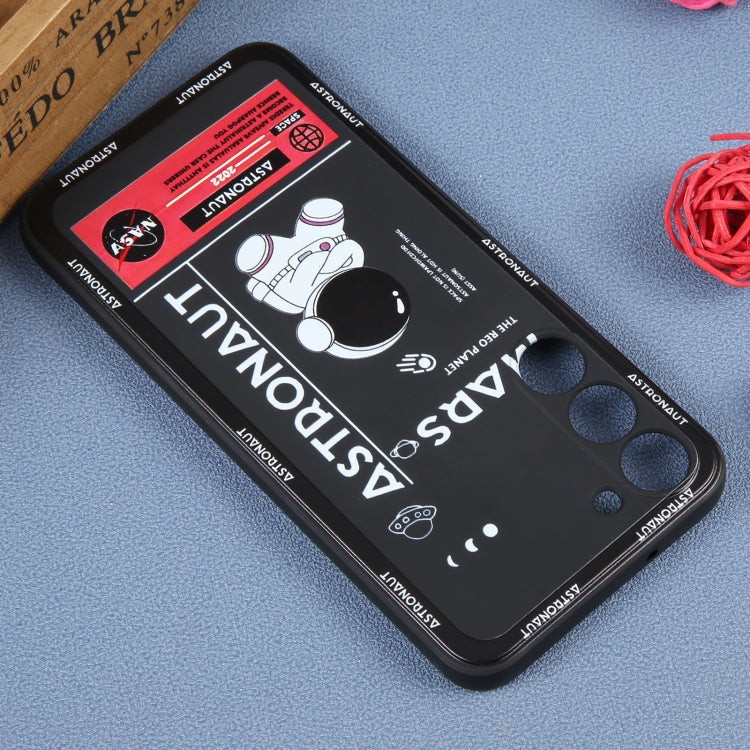 For Samsung Galaxy S21 FE 5G Astronaut Pattern Silicone Straight Edge Phone Case(Mars Astronaut-Black) - Galaxy Phone Cases by PMC TechLife | Online Shopping South Africa | PMC TechLife | Buy Now Pay Later Mobicred