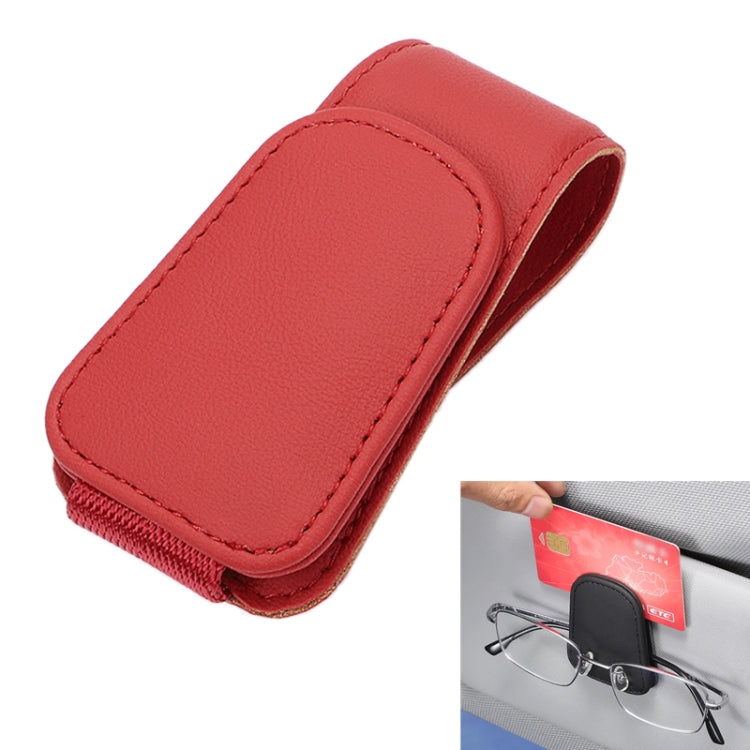 Car Sun Visor Glasses Holder Multifunctional Card Clip Storage Rack(Red) - free shipping - PMC TechLife - Order now!