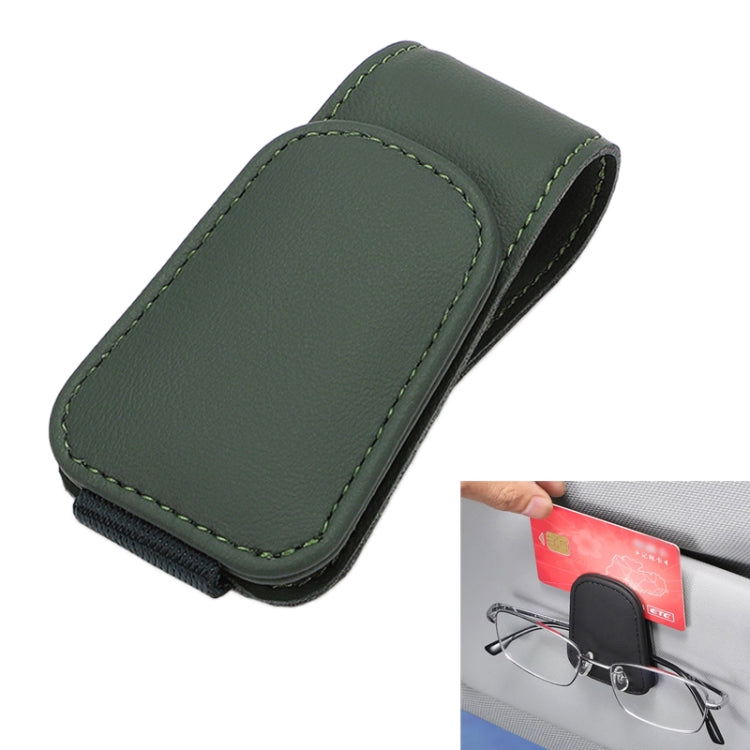 Car Sun Visor Glasses Holder Multifunctional Card Clip Storage Rack(Dark Green) - Sunglasses & Glasses Clips by PMC TechLife | Online Shopping South Africa | PMC TechLife | Buy Now Pay Later Mobicred