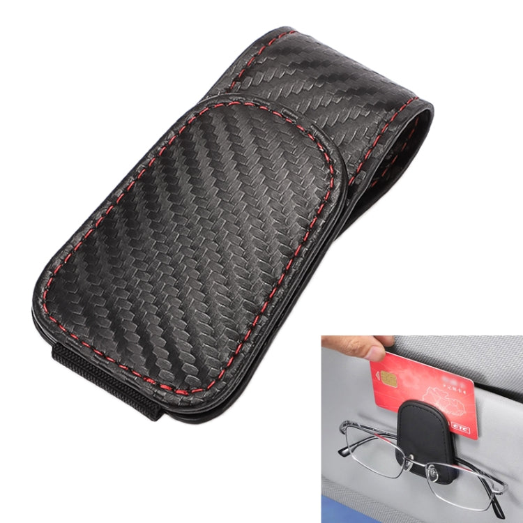 Car Sun Visor Glasses Holder Multifunctional Card Clip Storage Rack(Black Carbon Fiber) - Sunglasses & Glasses Clips by PMC TechLife | Online Shopping South Africa | PMC TechLife | Buy Now Pay Later Mobicred