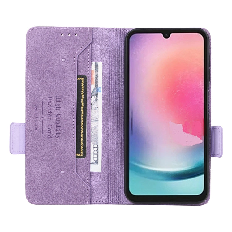 For Samsung Galaxy A25 5G Magnetic Clasp Leather Phone Case(Purple) - Galaxy Phone Cases by PMC TechLife | Online Shopping South Africa | PMC TechLife