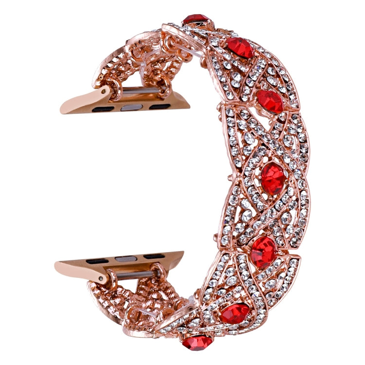 Diamonds Twist Metal Watch Band For Apple Watch SE 2023 40mm(Rose Gold Red) - free shipping - PMC TechLife - Order now!