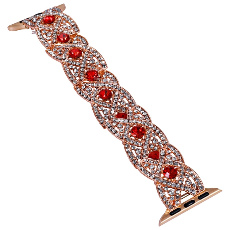 Diamonds Twist Metal Watch Band For Apple Watch SE 2023 40mm(Rose Gold Red) - free shipping - PMC TechLife - Order now!