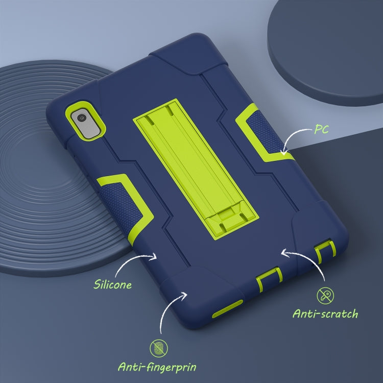 For Lenovo Tab M9 / TB-310FU Contrast Color Silicone Hybrid PC Tablet Case with Holder(Navy Blue Olivine) - Lenovo by PMC TechLife | Online Shopping South Africa | PMC TechLife | Buy Now Pay Later Mobicred