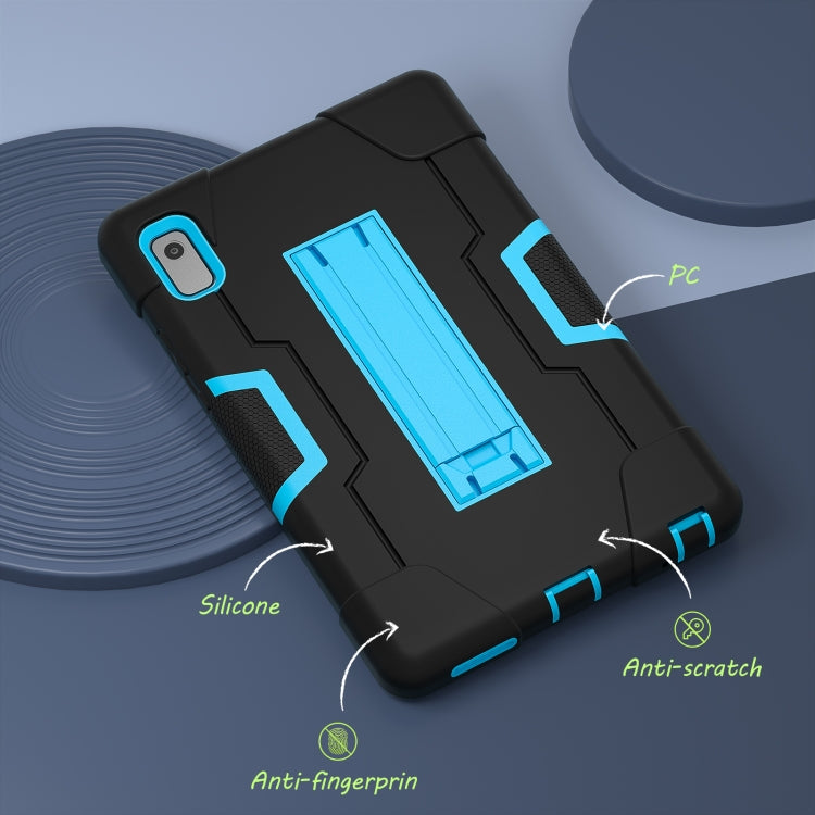 For Lenovo Tab M9 / TB-310FU Contrast Color Silicone Hybrid PC Tablet Case with Holder(Black Blue) - Lenovo by PMC TechLife | Online Shopping South Africa | PMC TechLife | Buy Now Pay Later Mobicred