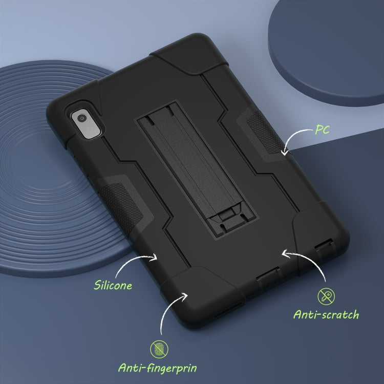 For Lenovo Tab M9 / TB-310FU Contrast Color Silicone Hybrid PC Tablet Case with Holder(Black) - free shipping - PMC TechLife - Order now!