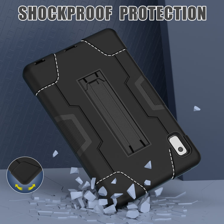 For Lenovo Tab M9 / TB-310FU Contrast Color Silicone Hybrid PC Tablet Case with Holder(Black) - free shipping - PMC TechLife - Order now!